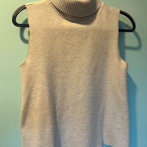 Zara Cream Sleeveless Turtleneck Top